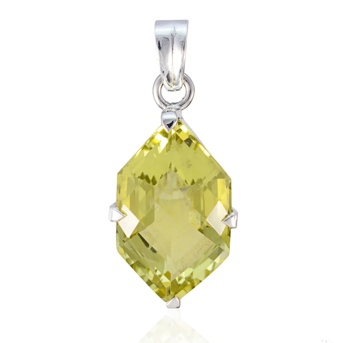 Lemon Quartz Statement Latin American 925 Silver Solitaire Valentina Ethnic Yellow Pendant Jewelry - Image 2