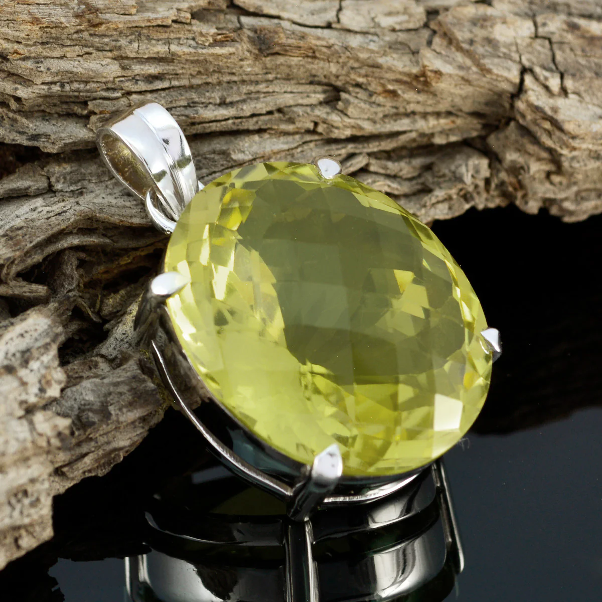 Lemon Quartz Statement Mexican Sterling Silver Solitaire Teresa Traditional Yellow Pendant Jewellery - Image 3
