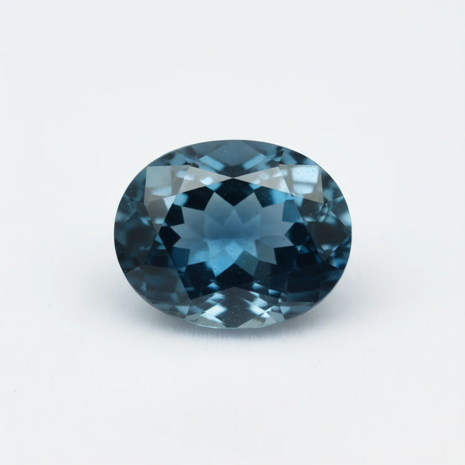 London Blue topaz 1PC Chunky 13x18 MM Oval Faceted Blue Lustrous Semi Precious Gems - Image 2