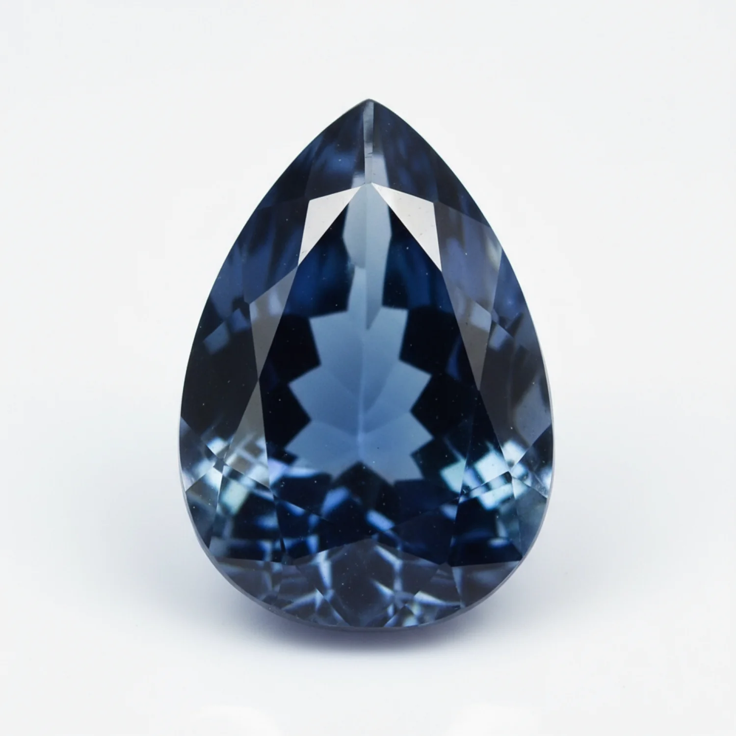 London Blue topaz 1PC Large 10x12 MM Pear Faceted Blue Pure Semi Precious Loose Gemstones - Image 2