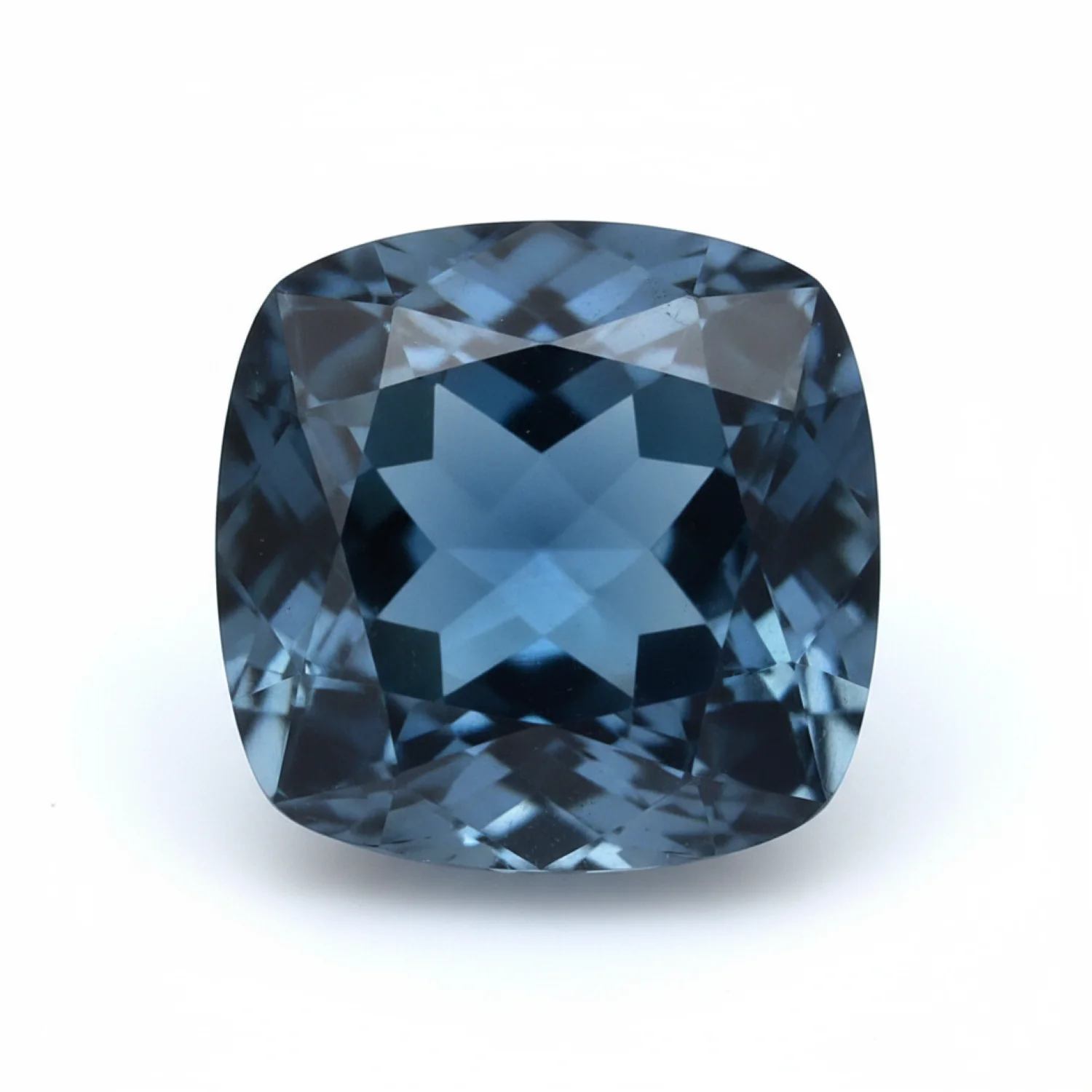 London Blue topaz 1PC Large 12x12 MM Cushion Faceted Blue High-Quality Semi Precious Loose Gemstones