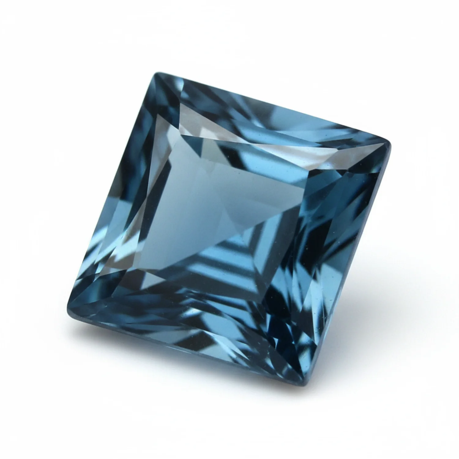 London Blue topaz 1PC Large 12x12 MM Square Faceted Blue High-Quality Semi Precious Loose Gemstones