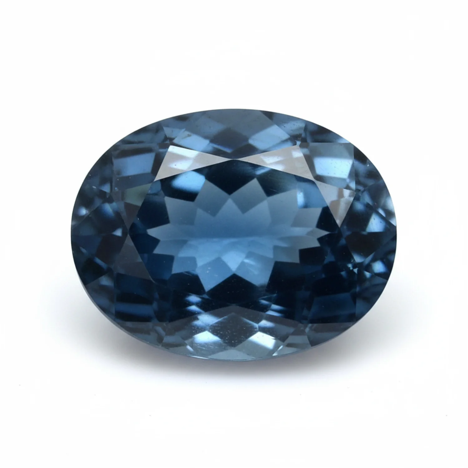 London Blue topaz 1PC Large 8x12 MM Oval Faceted Blue Sparkling Semi Precious Gems - Image 2