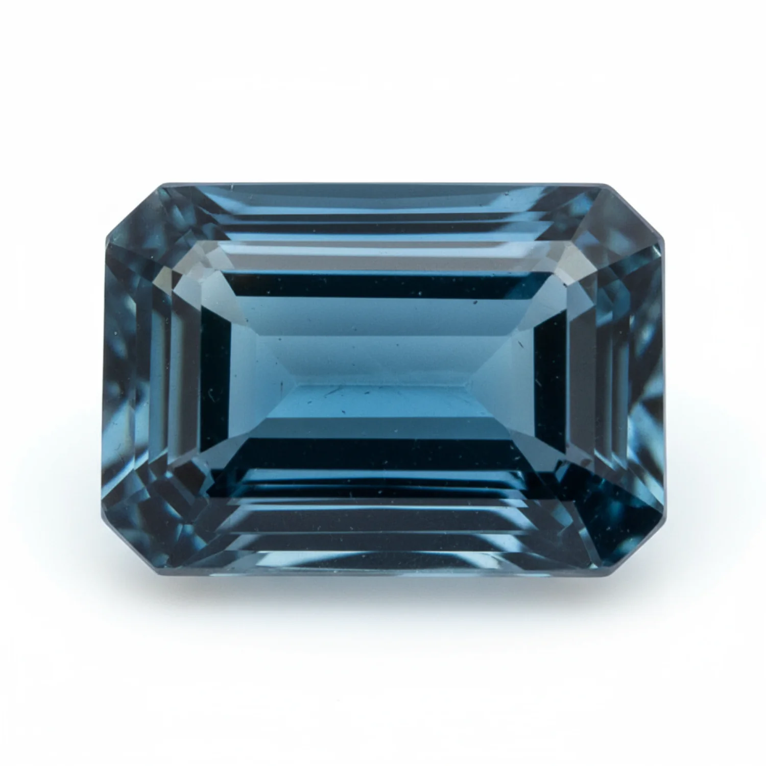 London Blue topaz 1PC Small 7x9 MM Emerald Faceted Blue Splendid Semi Precious Gems - Image 2