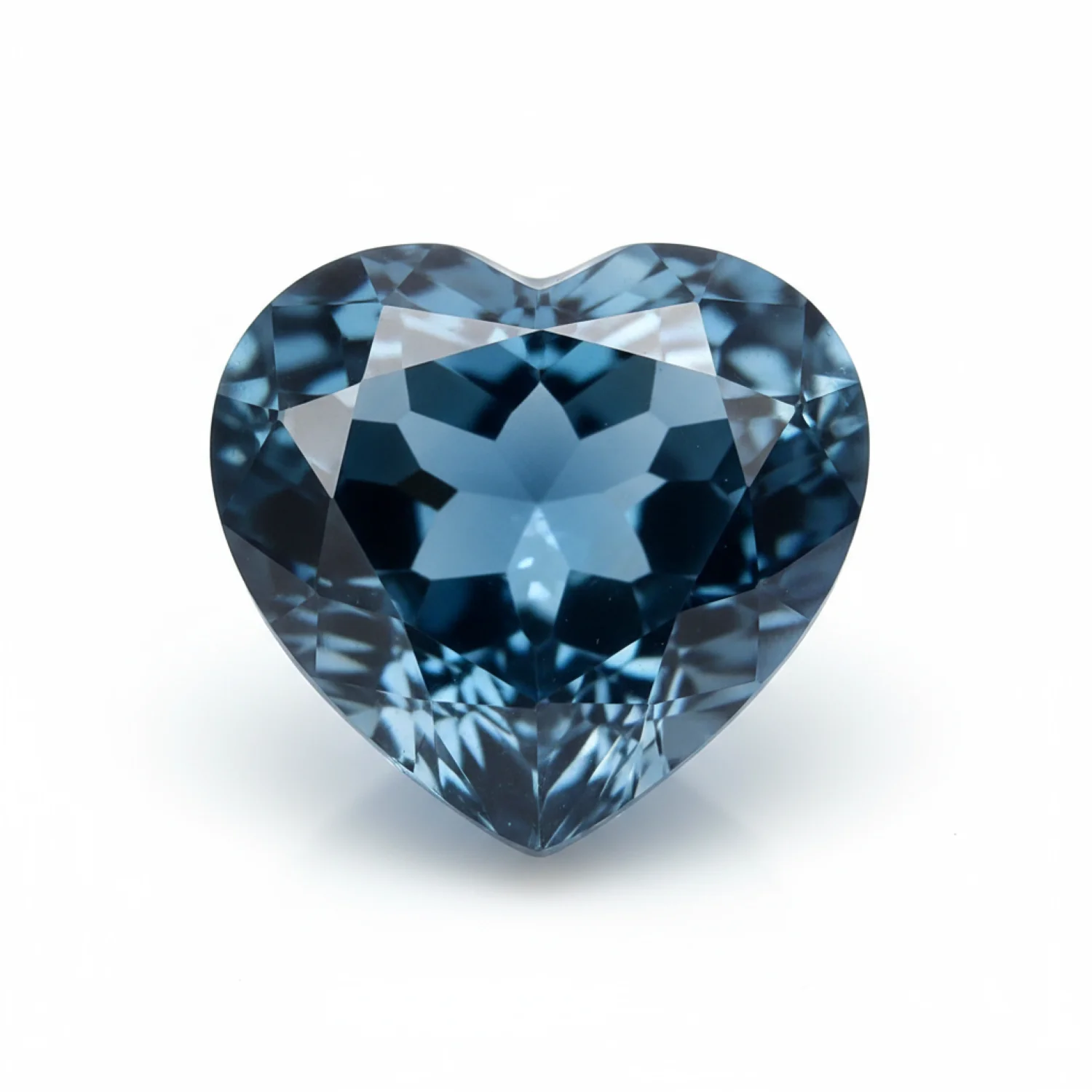 London Blue topaz 1PC Small 8x8 MM Heart Faceted Blue Luster Semi Precious Loose Gemstones - Image 2
