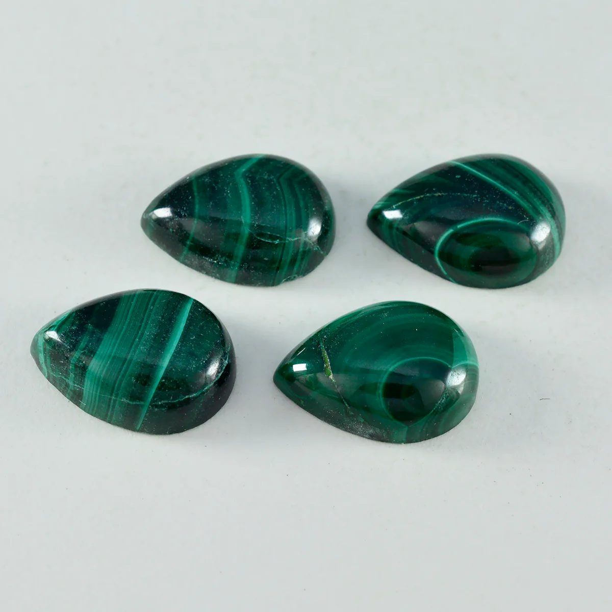Malachite 10PC Tiny 3x5 MM Pear Cabochon Green Fine semi Precious Gems - Image 2