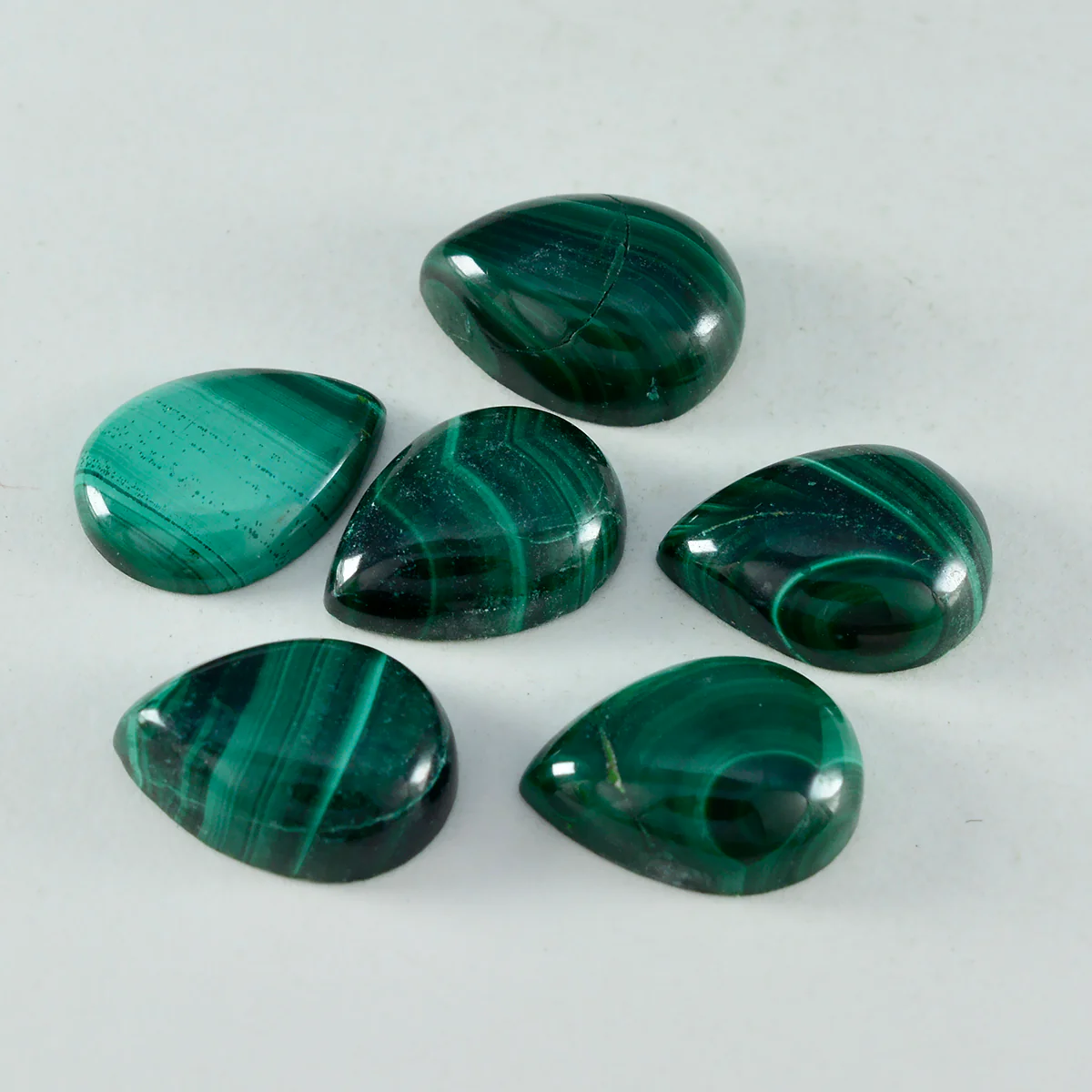 Malachite 10PC Tiny 3x5 MM Pear Cabochon Green Fine semi Precious Gems - Image 3