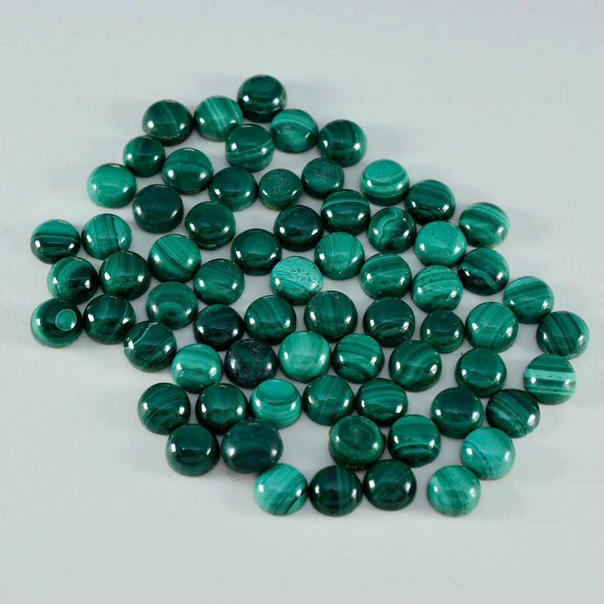 Malachite 10PC Tiny 4x4 MM Round Cabochon Green Natural semi Precious Gems