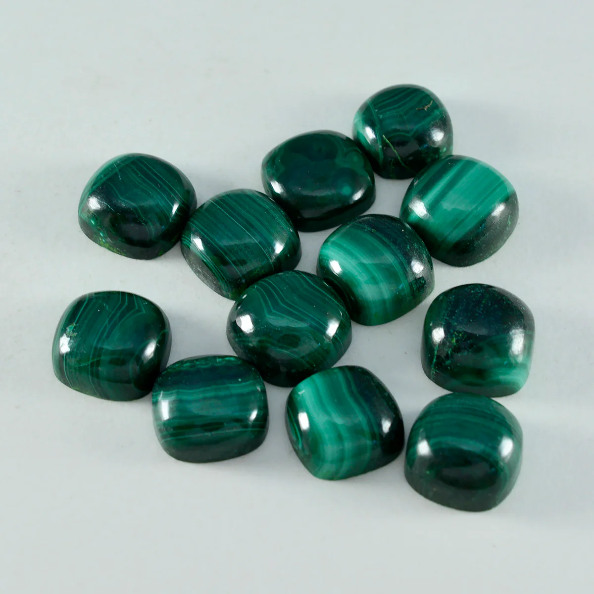 Malachite 10PC Tiny 5x5 MM Cushion Cabochon Green Polished semi Precious Loose Gems - Image 3