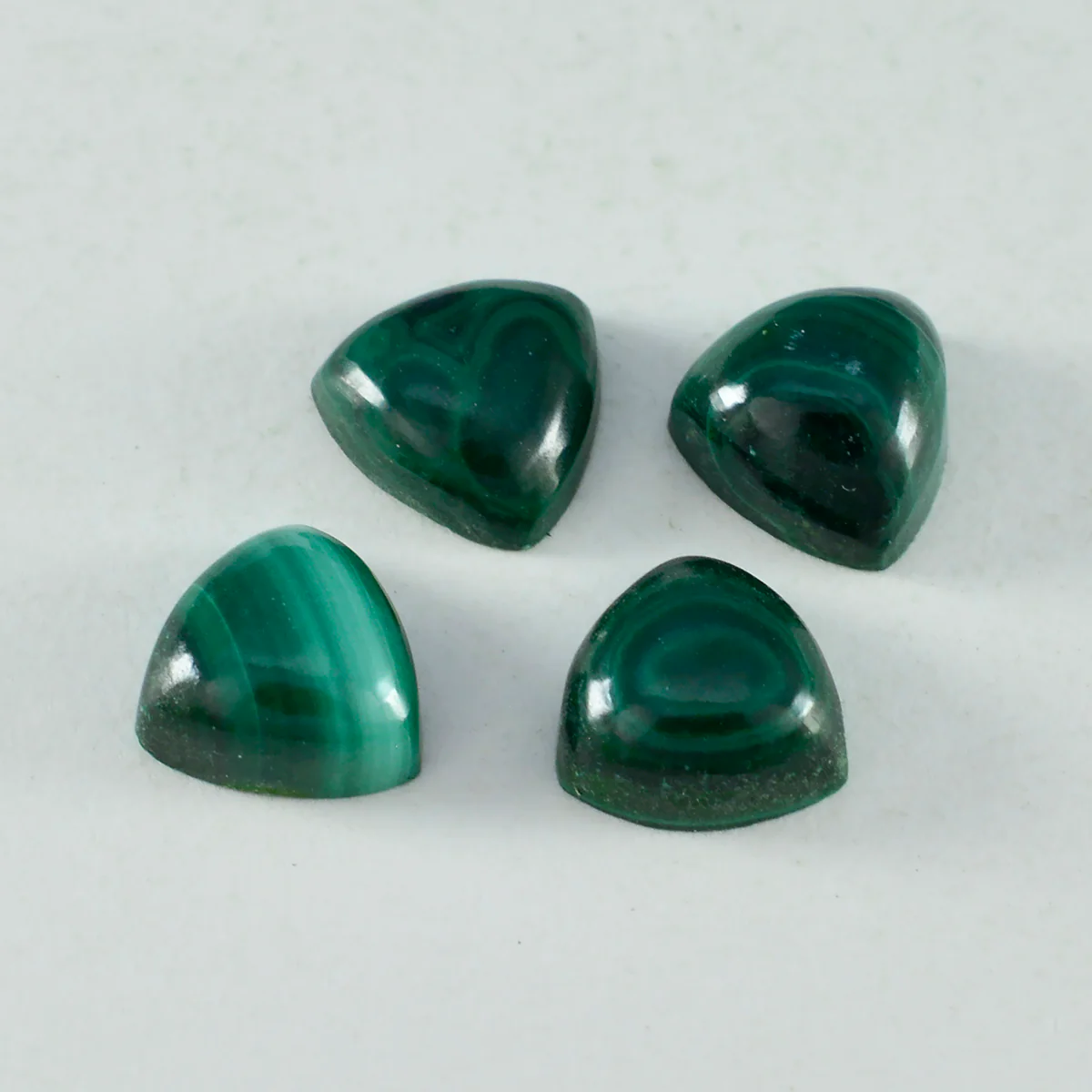 Malachite 1PC Large 10x10 MM Triangle Cabochon Green Fine semi Precious Loose Gemstone