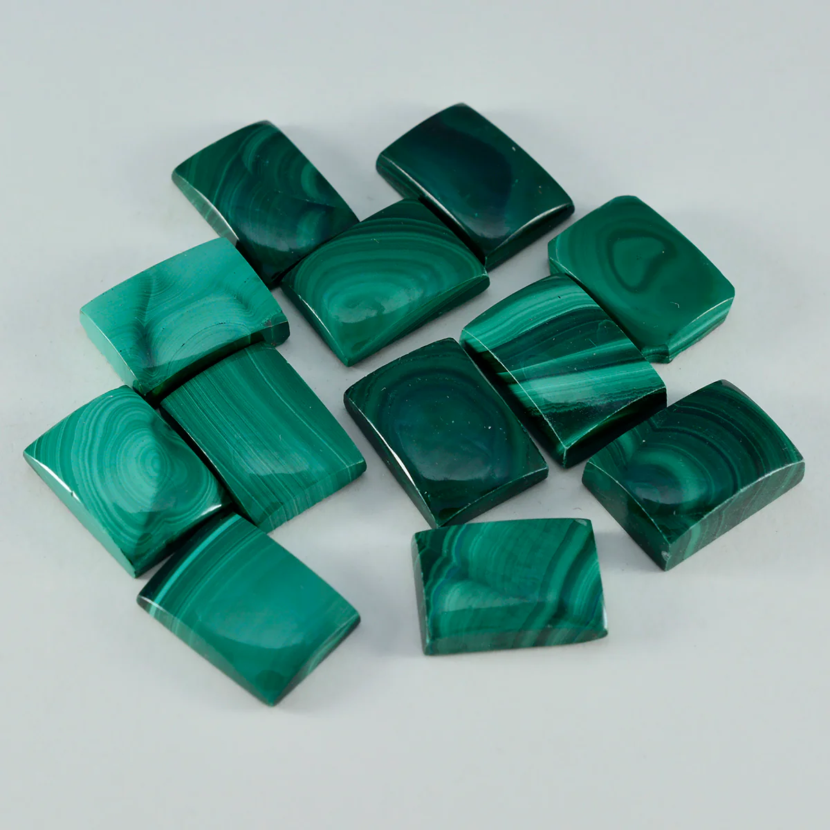 Malachite 1PC Medium 8x10 MM Emerald Cabochon Green Luster semi Precious Precious Gemstone - Image 2