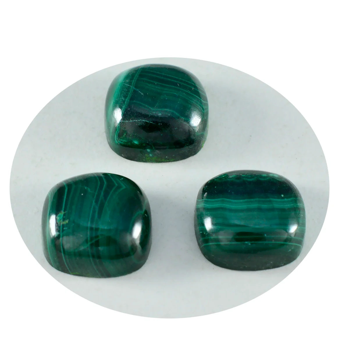 Malachite 1PC Medium 9x9 MM Cushion Cabochon Green Shine semi Precious Precious Gemstone - Image 2