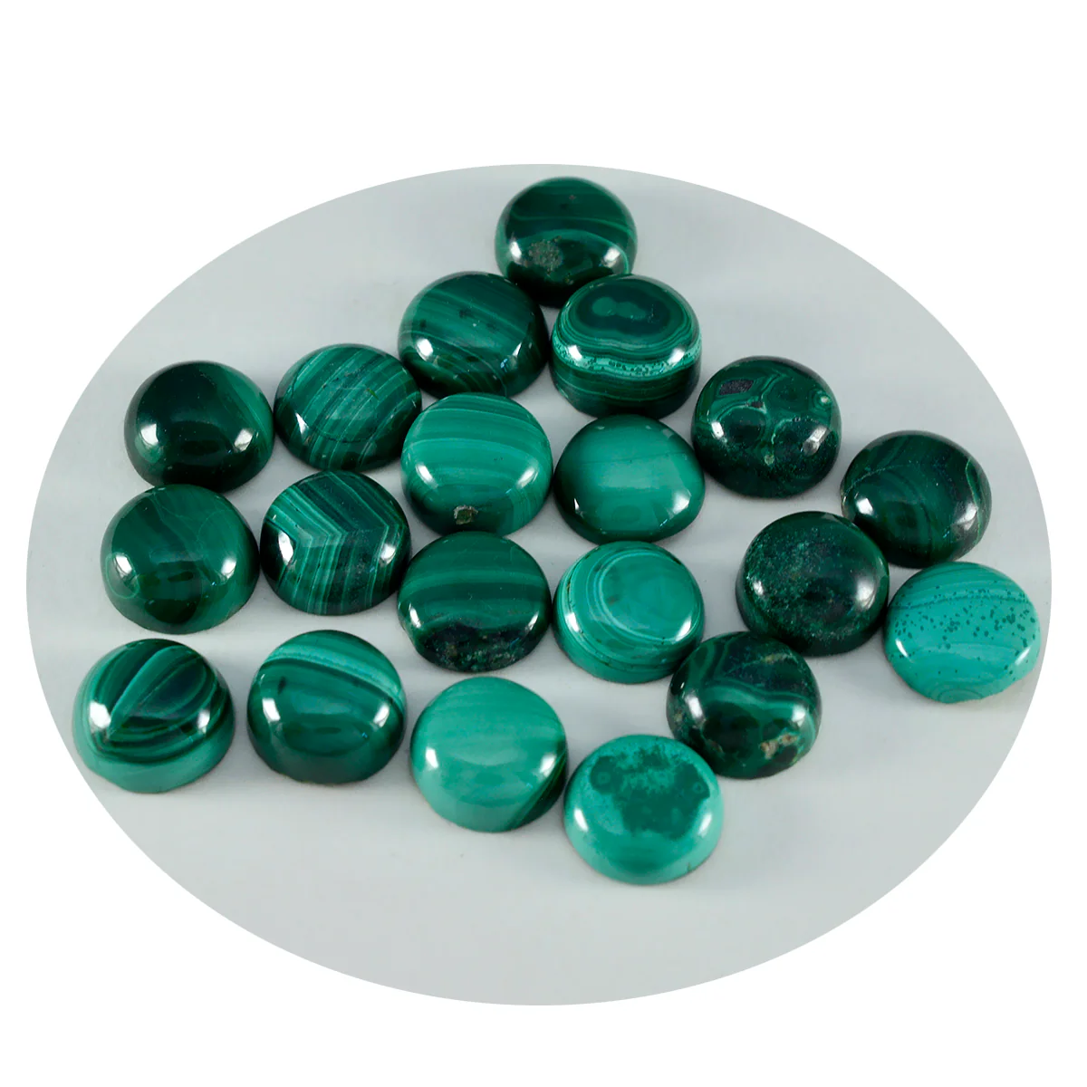 Malachite 1PC Medium 9x9 MM Round Cabochon Green Brilliant semi Precious Precious Gemstone - Image 2