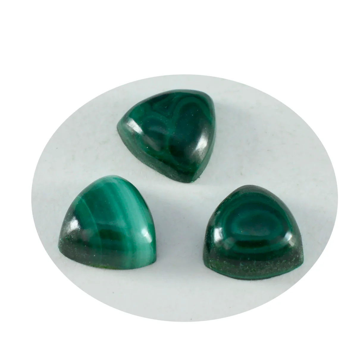 Malachite 1PC Small 7x7 MM Triangle Cabochon Green Luster semi Precious Precious Gemstone - Image 2