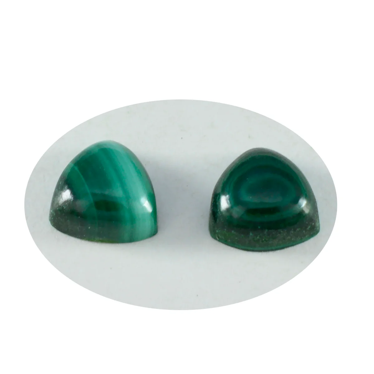Malachite 1PC Small 8x8 MM Triangle Cabochon Green Lustrous semi Precious Gems - Image 2