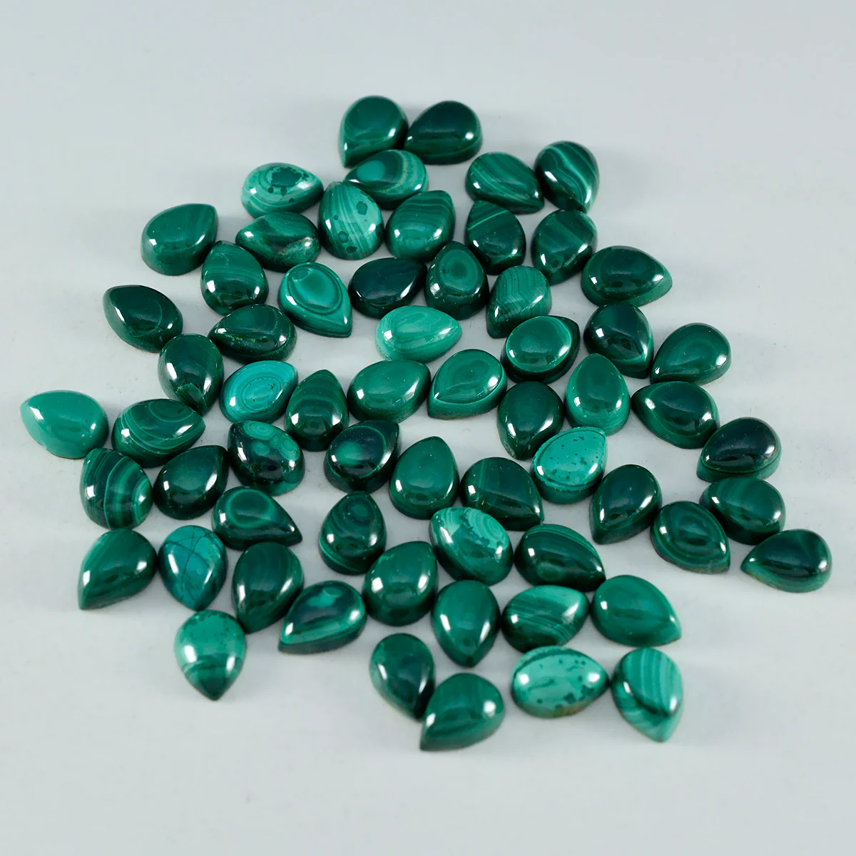 Malachite 1PC Tiny 5x7 MM Pear Cabochon Green Natural semi Precious Loose Gemstone - Image 3