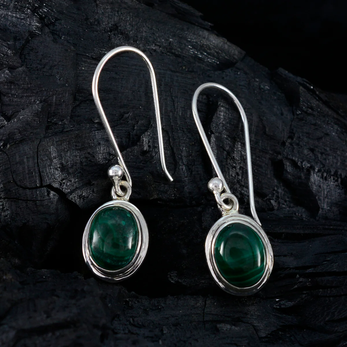Malachite American Julia multiple Dangle Green Sterling Silver Earring - Image 2