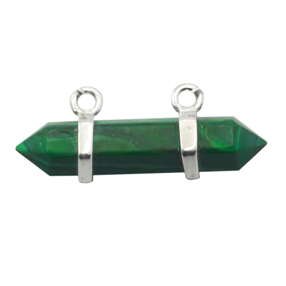 Malachite Featherlight Russian Sterling Silver Solitaire Claire Signet Green Pendant Jewellery - Image 2