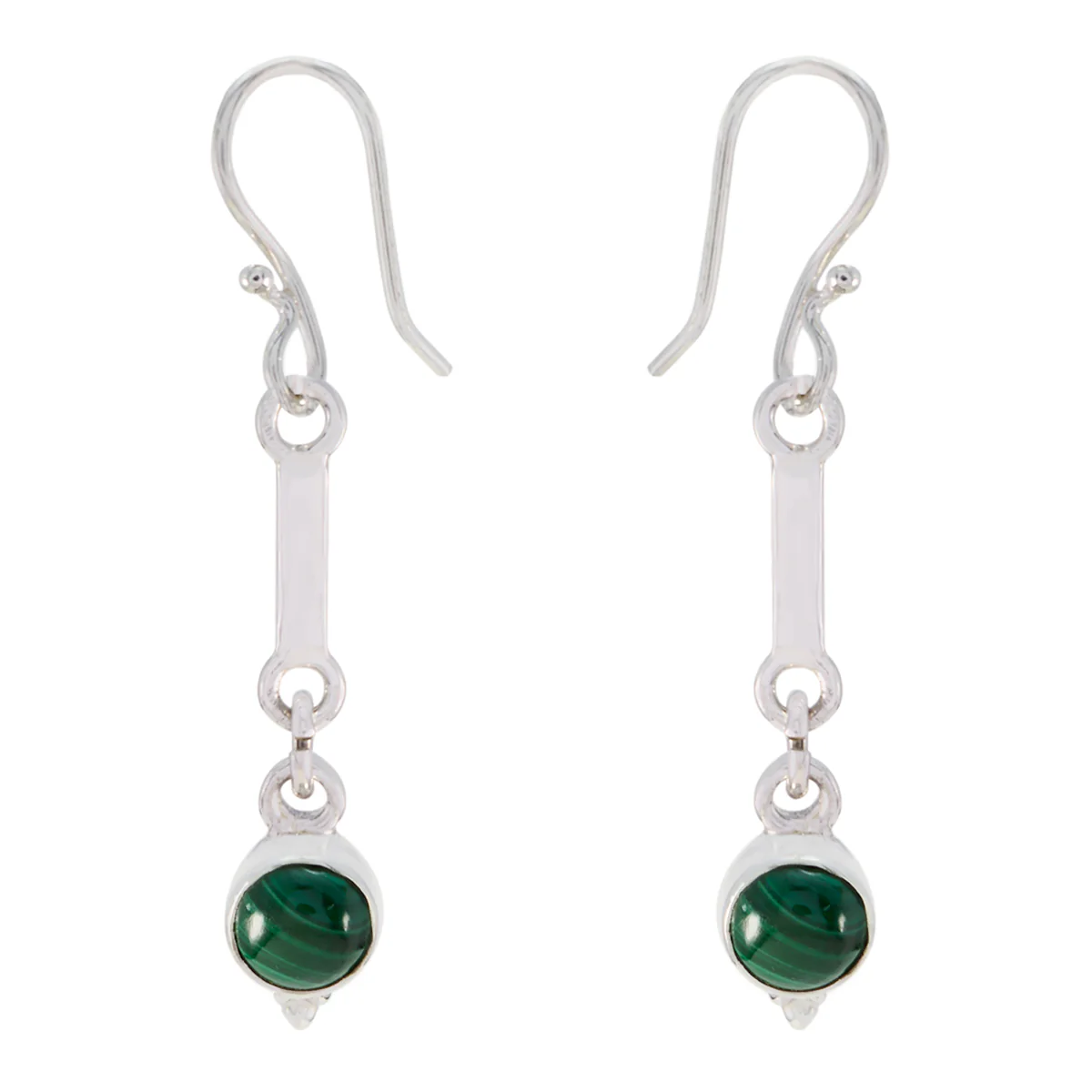 Malachite German Lucy multiple Dangle Green 925 Sterling Silver Earring