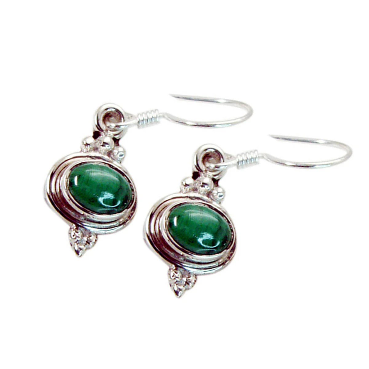 Malachite Italian Laura multiple Dangle Green 925 Silver Earring - Image 3