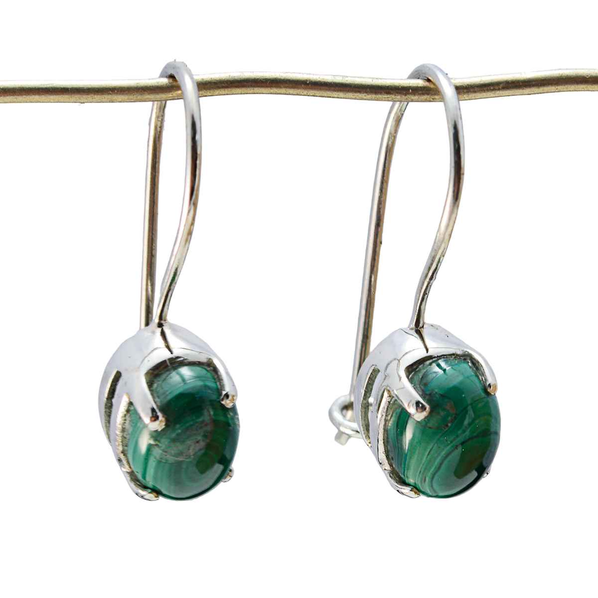 Malachite Middle Eastern Layla multiple Dangle Green 92.5 Silver Earring