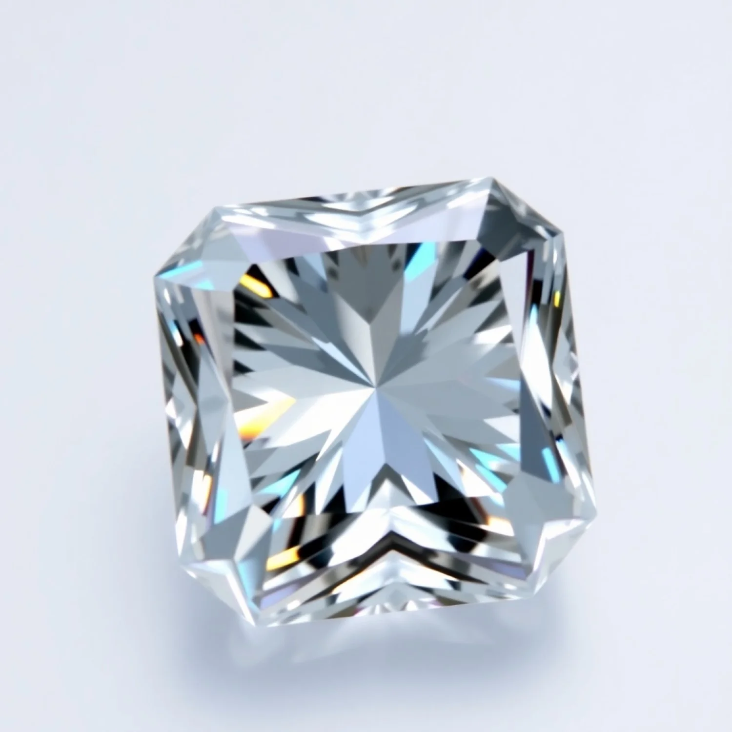 Moissanite 1PC Chunky 15x15 MM Square Faceted White Superior Man Made Loose Gemstone