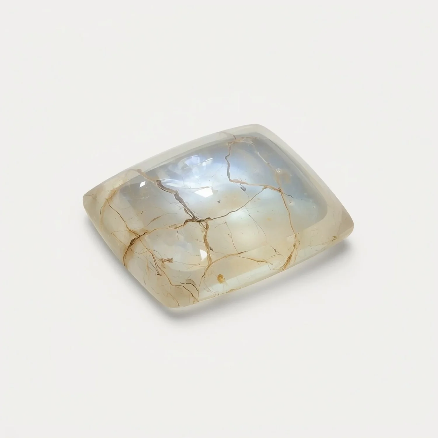 Moonstone 1PC Medium 8x10 MM Emerald Cabochon White Sparkling semi Precious Semi Precious Gemstone - Image 2