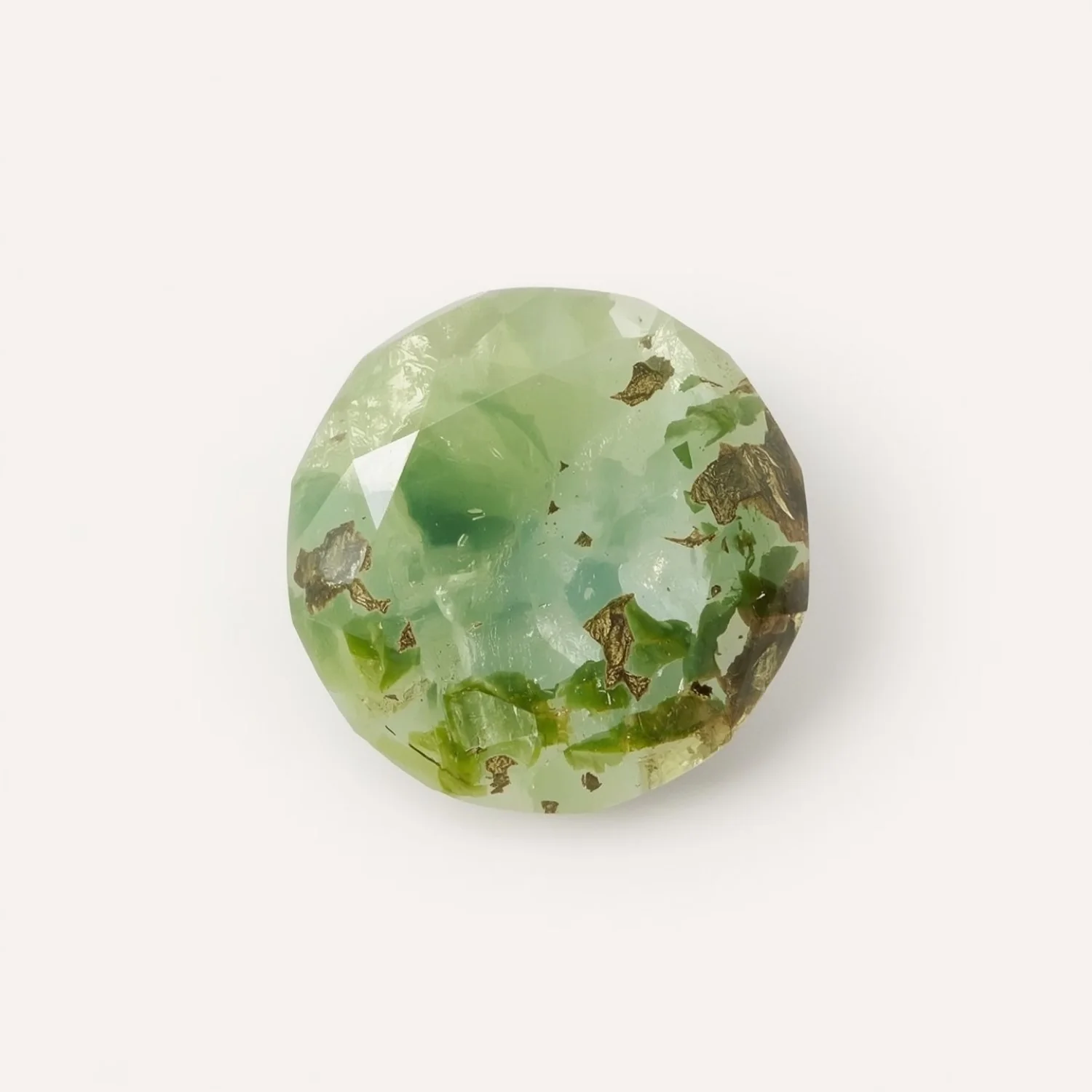 Moss Agate 1PC Chunky 14x14 MM Round Faceted Green Genuine Semi Precious Loose Gems - Image 2