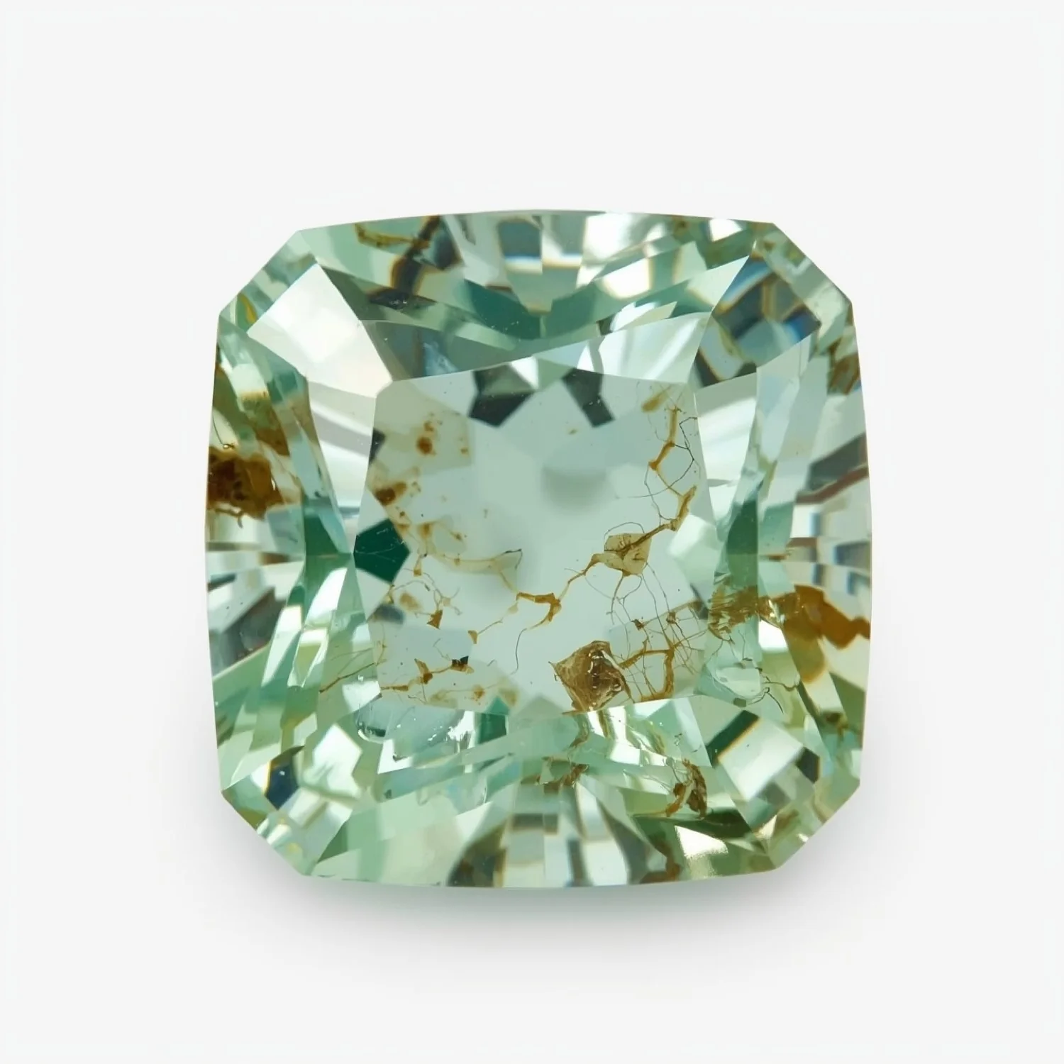 Moss Agate 1PC Large 10x10 MM Cushion Faceted Green Shine Semi Precious Loose Gems - Image 2