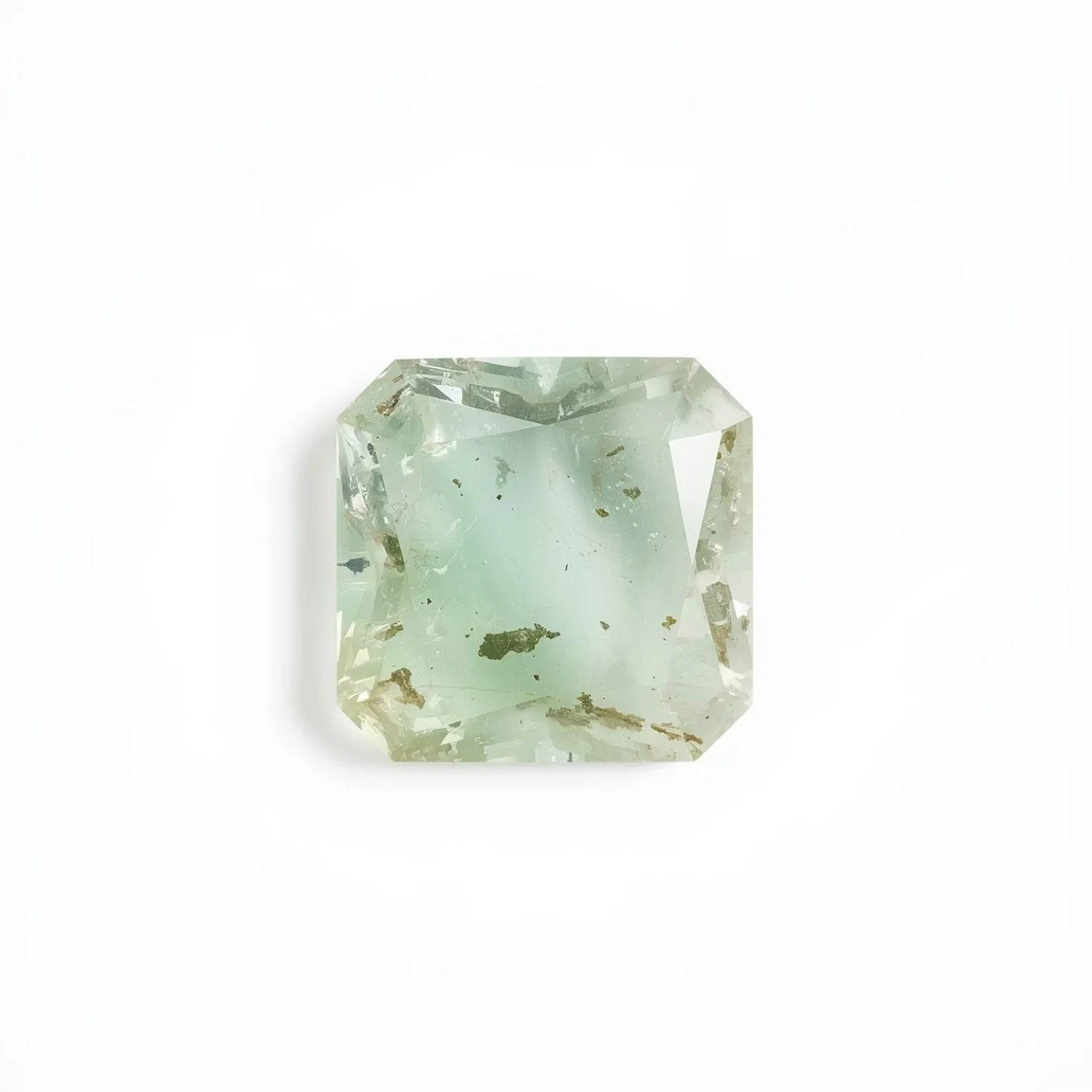 Moss Agate 1PC Large 10x10 MM Square Faceted Green Shine Semi Precious Loose Gems