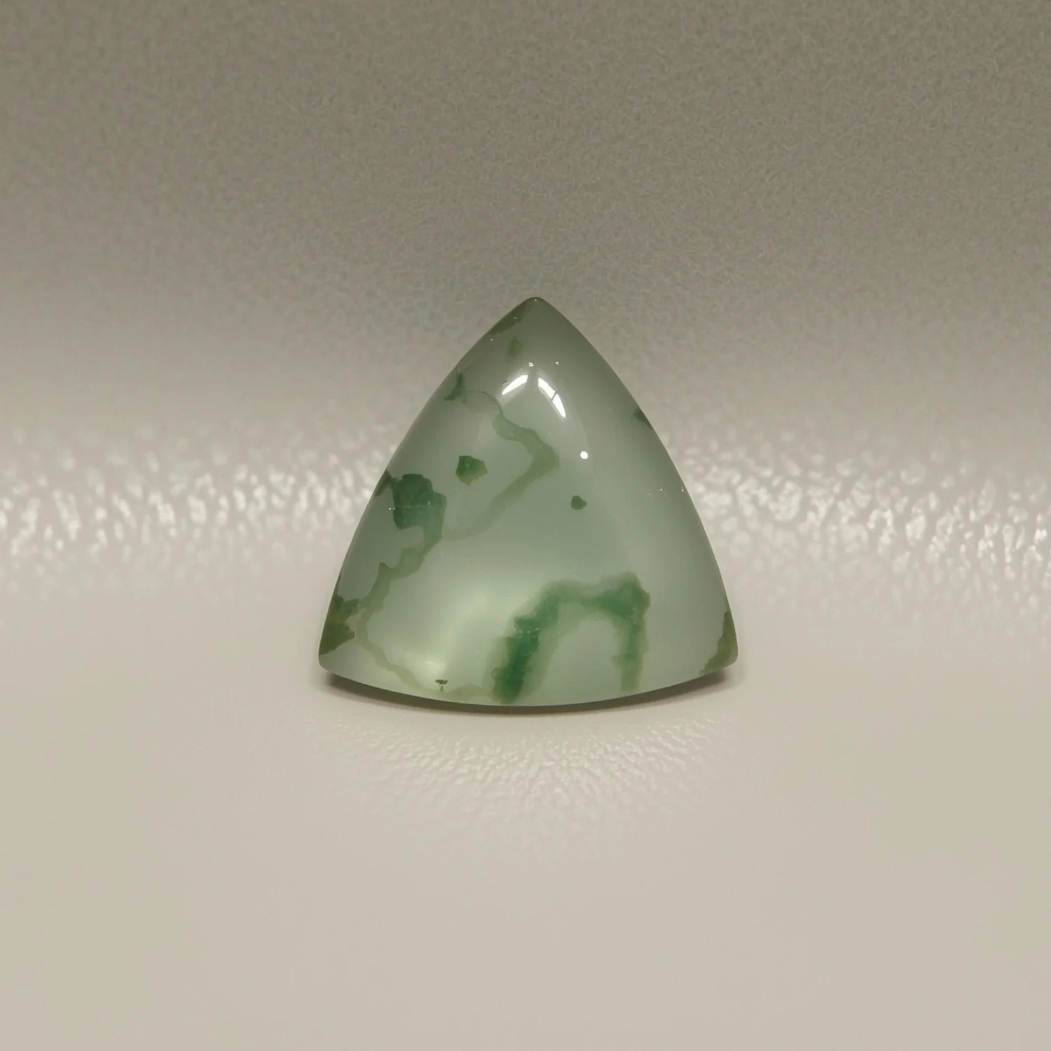 Moss Agate 1PC Large 10x10 MM Triangle Cabochon Green Superior semi Precious Loose Gemstone - Image 2