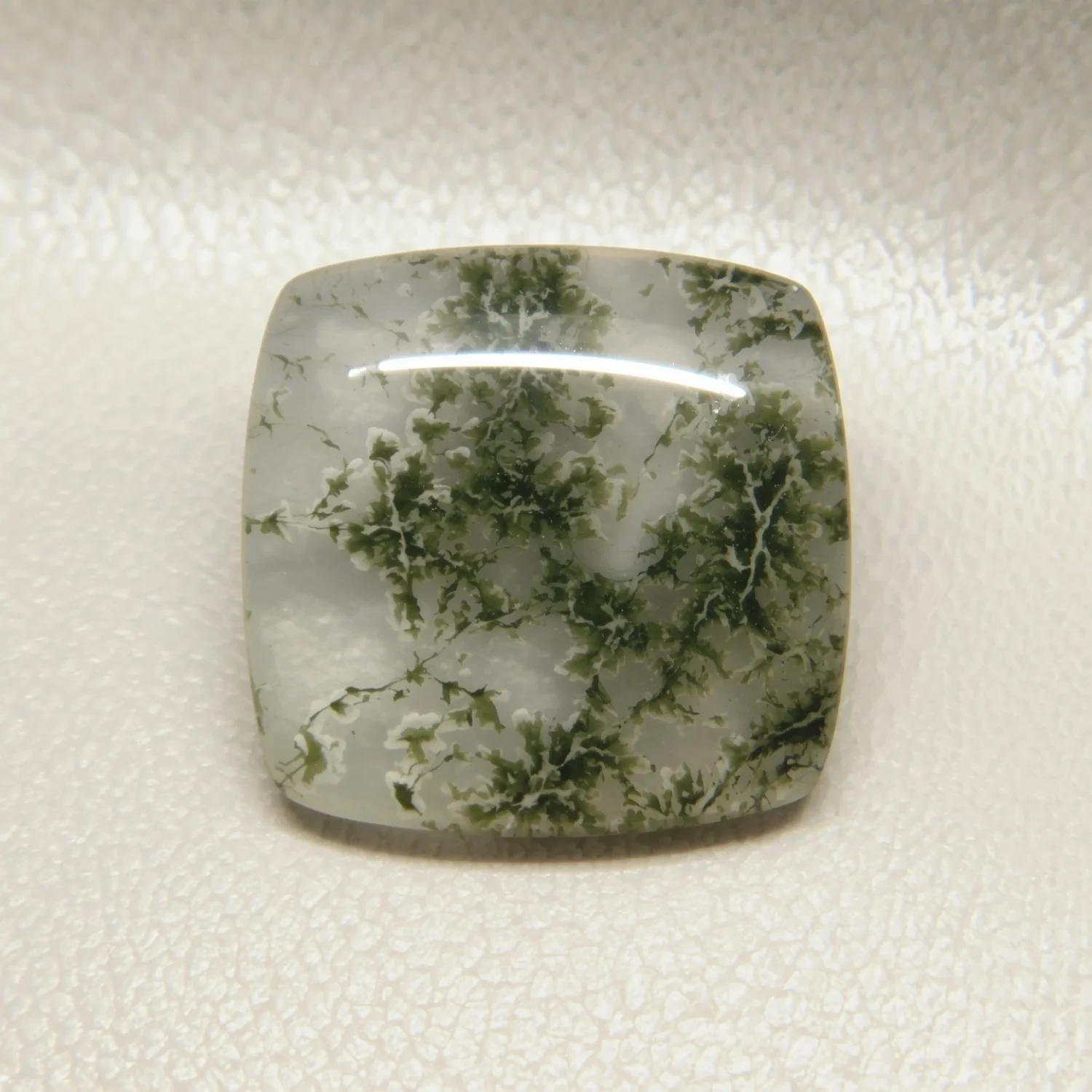 Moss Agate 1PC Large 11x11 MM Cushion Cabochon Green Pure semi Precious Loose Gems