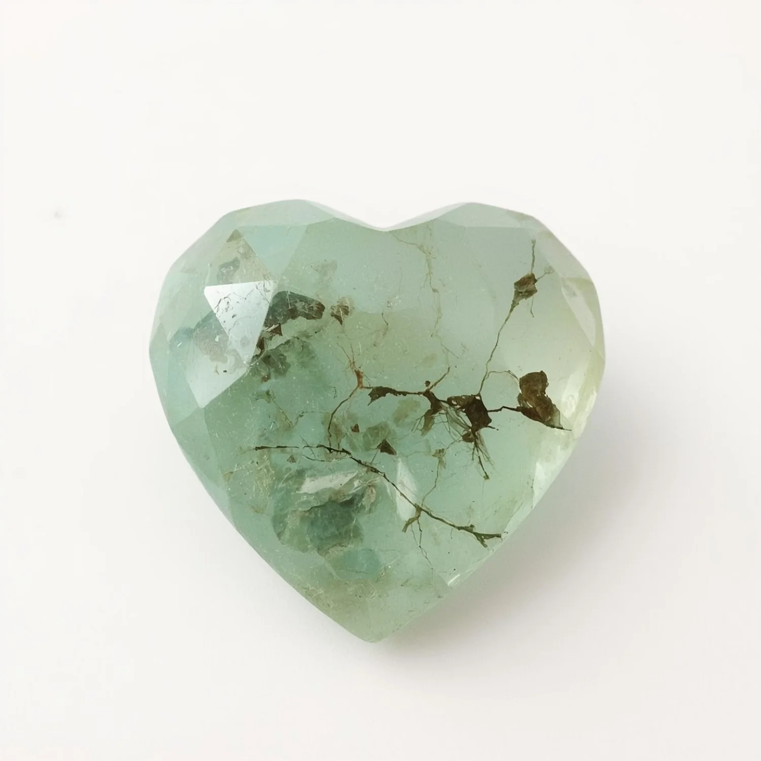 Moss Agate 1PC Large 11x11 MM Heart Faceted Green Fine Semi Precious Loose Gemstone