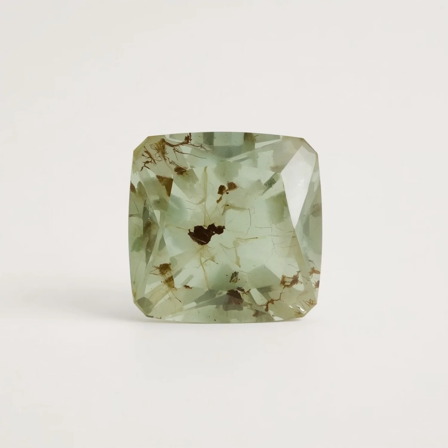 Moss Agate 1PC Large 11x11 MM Square Faceted Green Fine Semi Precious Loose Gemstone