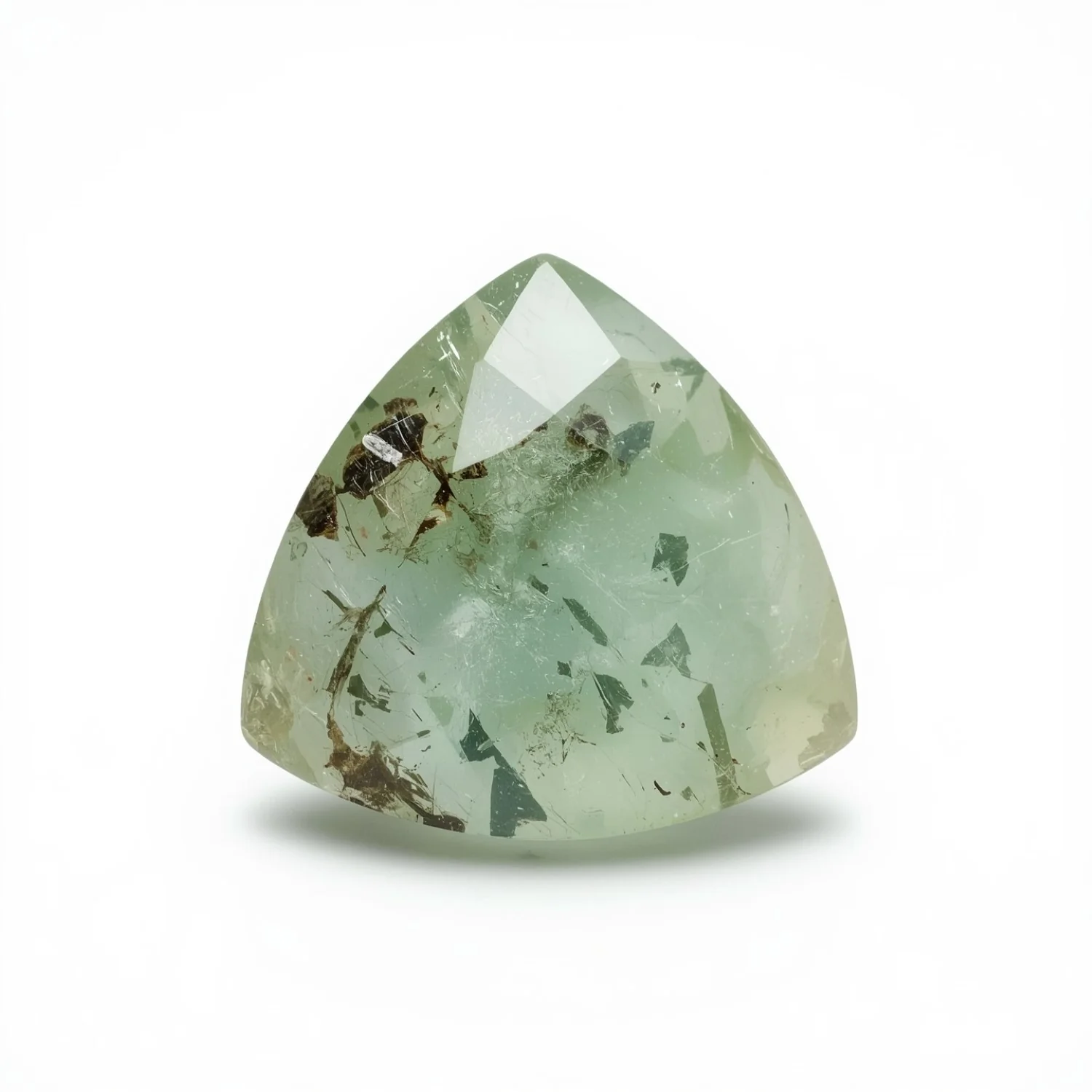 Moss Agate 1PC Large 11x11 MM Triangle Faceted Green Fine Semi Precious Loose Gemstone