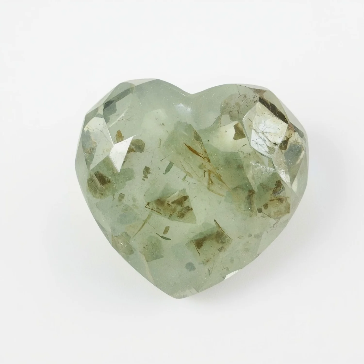 Moss Agate 1PC Large 12x12 MM Heart Faceted Green High-Quality Semi Precious Loose Gemstones - Image 2