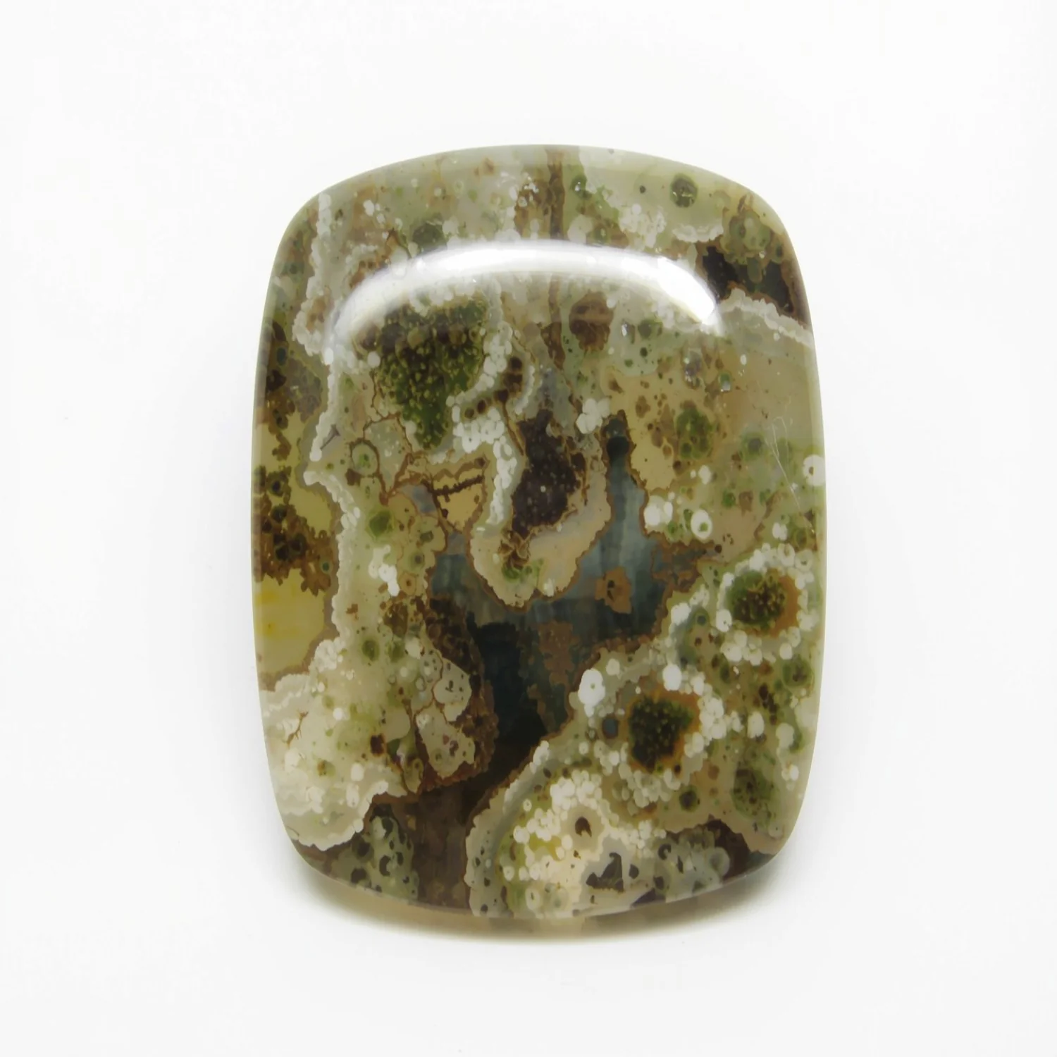 Moss Agate 1PC Large 8x12 MM Emerald Cabochon Green Brilliant semi Precious Precious Gemstone - Image 2