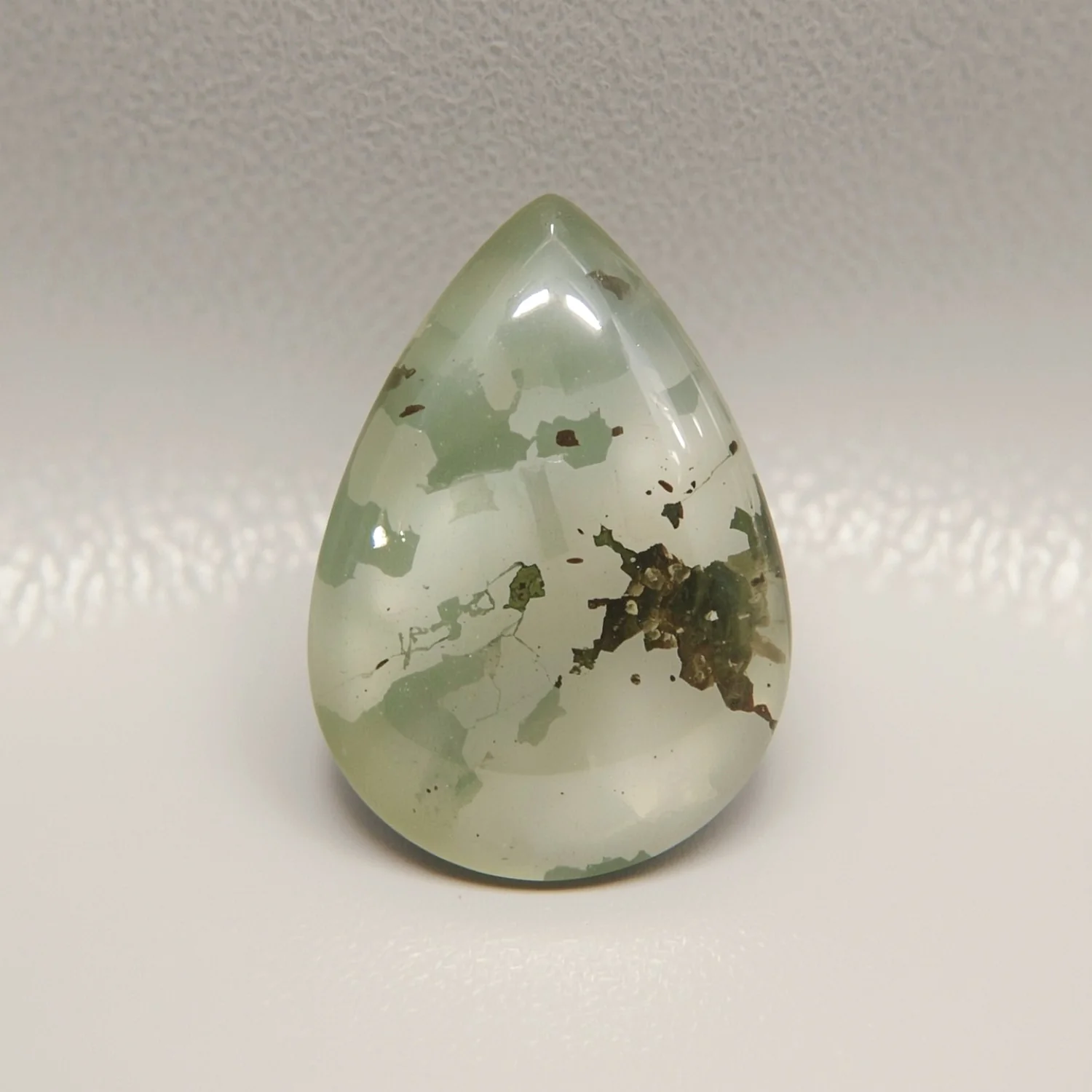 Moss Agate 1PC Large 8x12 MM Pear Cabochon Green Genuine semi Precious Loose Gems - Image 2