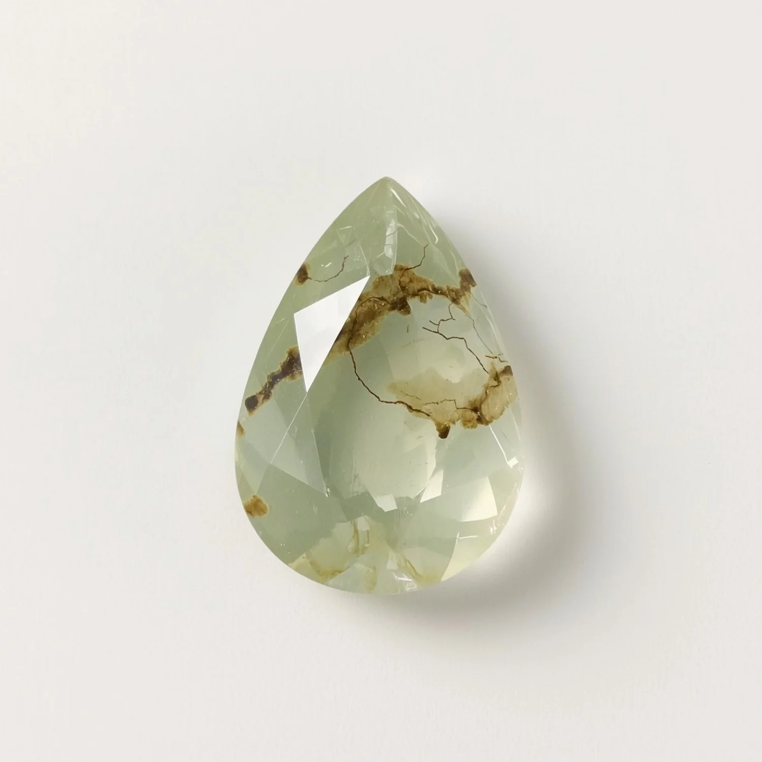 Moss Agate 1PC Large 8x12 MM Pear Faceted Green Fiery Semi Precious Gems - Image 2