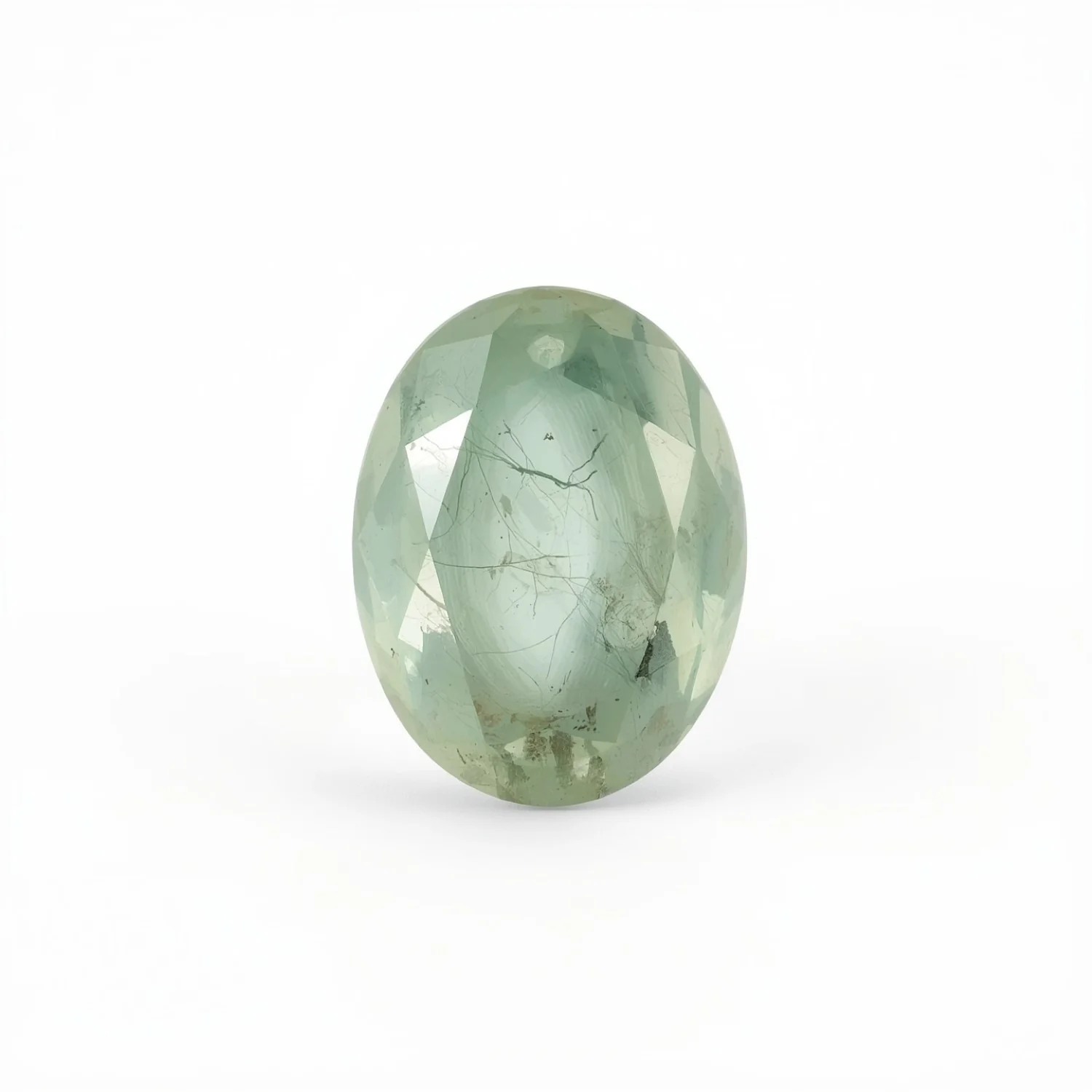 Moss Agate 1PC Medium 8x10 MM Oval Faceted Green Sparkling Semi Precious Gems - Image 2