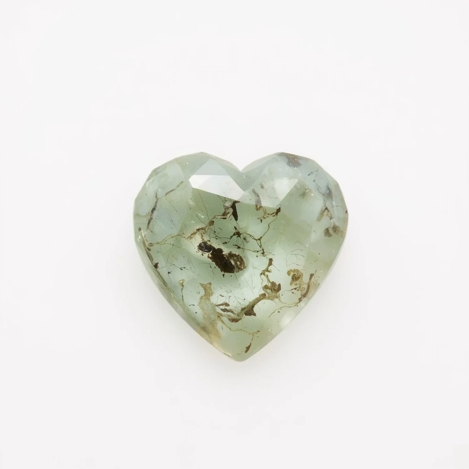 Moss Agate 1PC Medium 9x9 MM Heart Faceted Green Lustrous Semi Precious Gems - Image 2