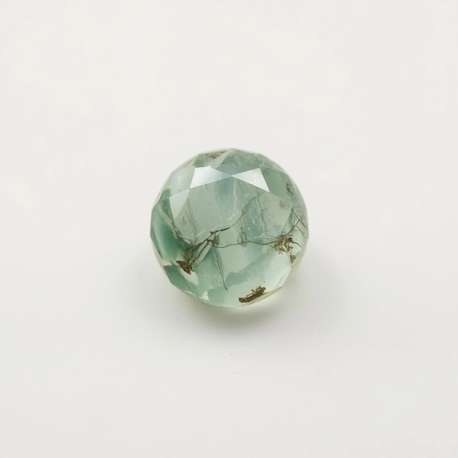 Moss Agate 1PC Medium 9x9 MM Round Faceted Green Lustrous Semi Precious Gems - Image 2