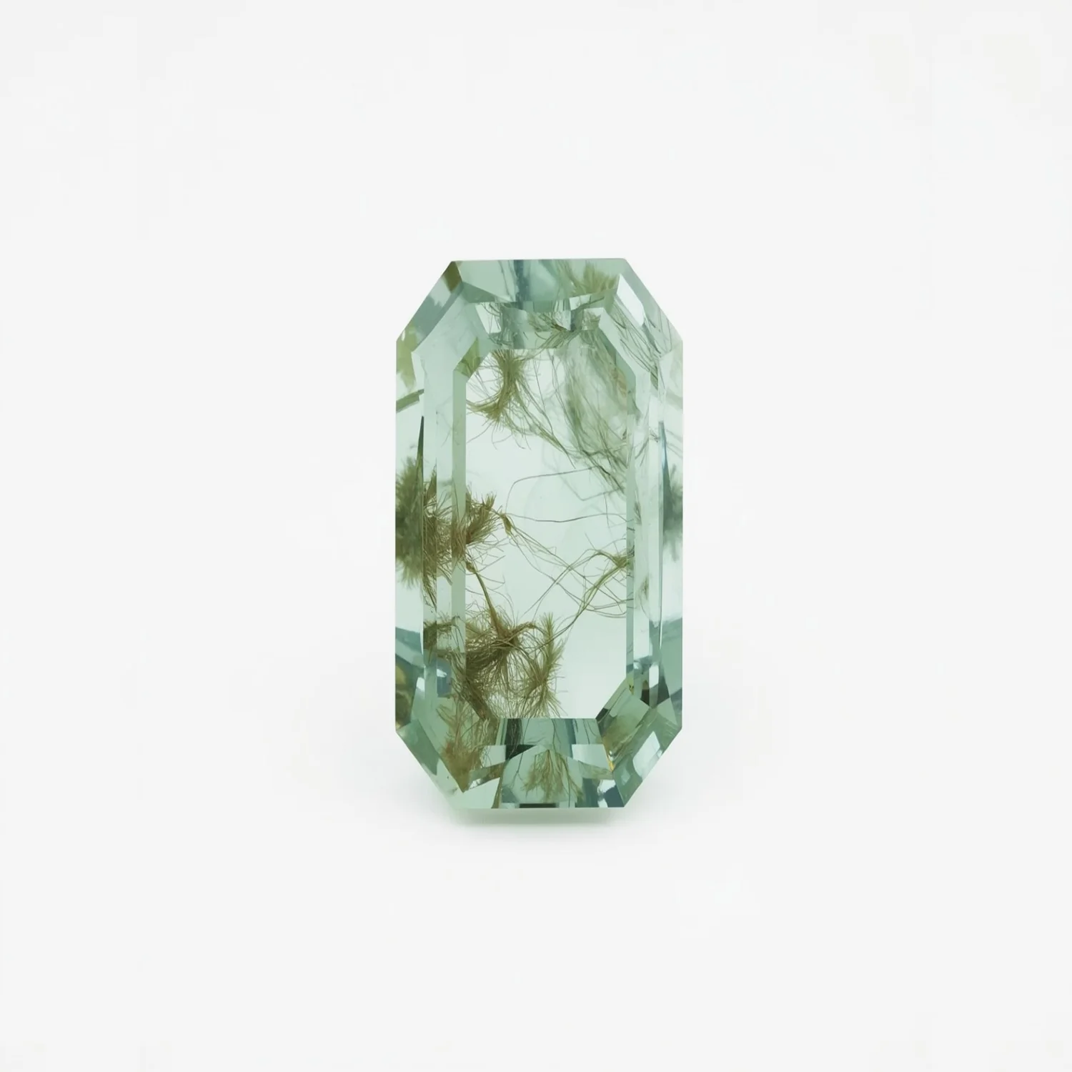 Moss Agate 1PC Small 5x10 MM Baguette Faceted Green Brilliant Semi Precious Loose Gemstones - Image 2