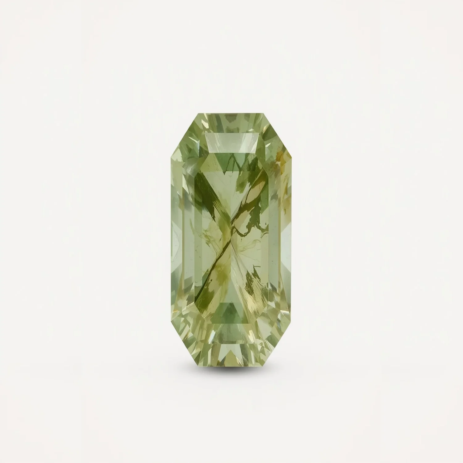 Moss Agate 1PC Small 6x12 MM Baguette Faceted Green Sparkling Semi Precious Gems