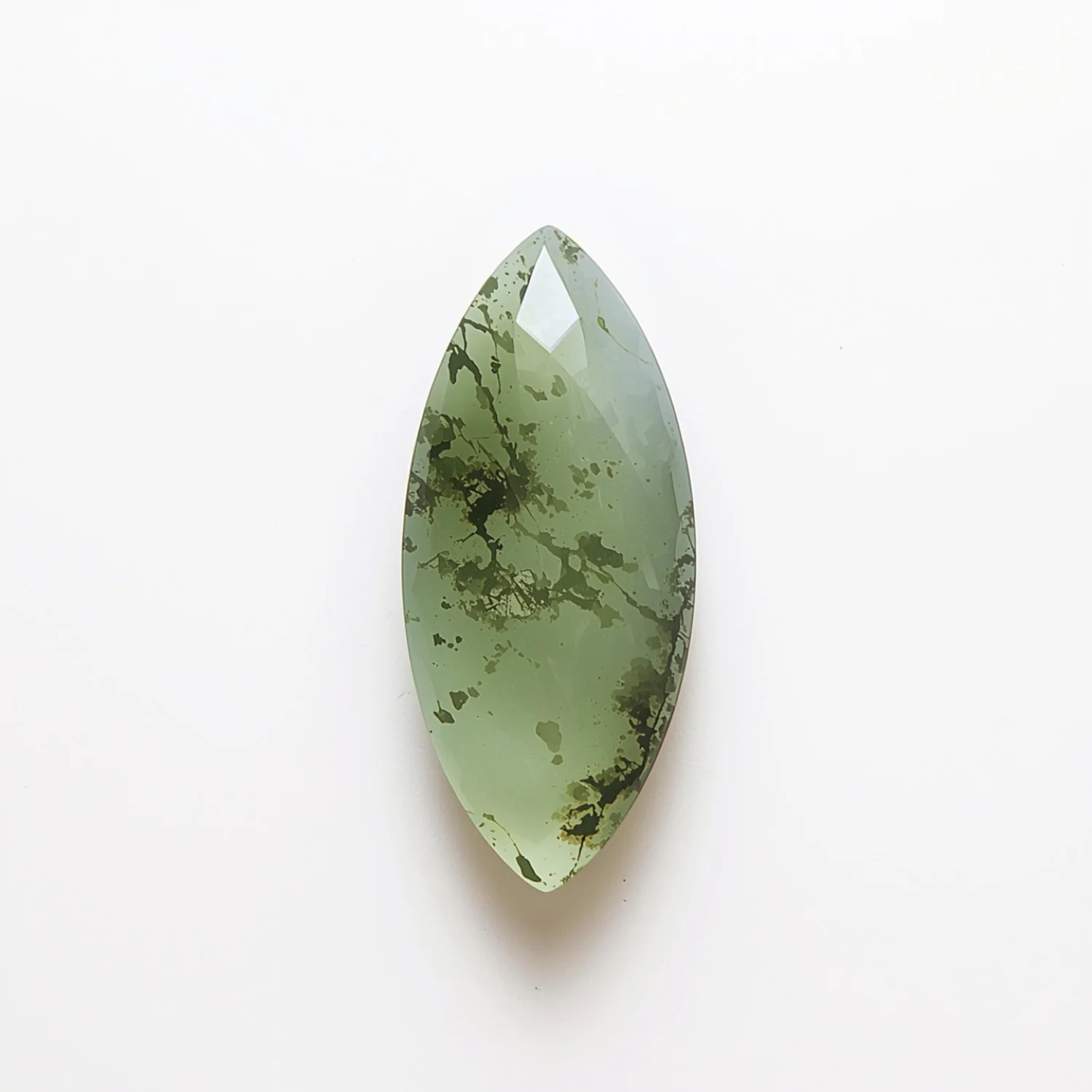 Moss Agate 1PC Small 6x12 MM Marquise Cabochon Green Superior semi Precious Semi Precious Gemstone