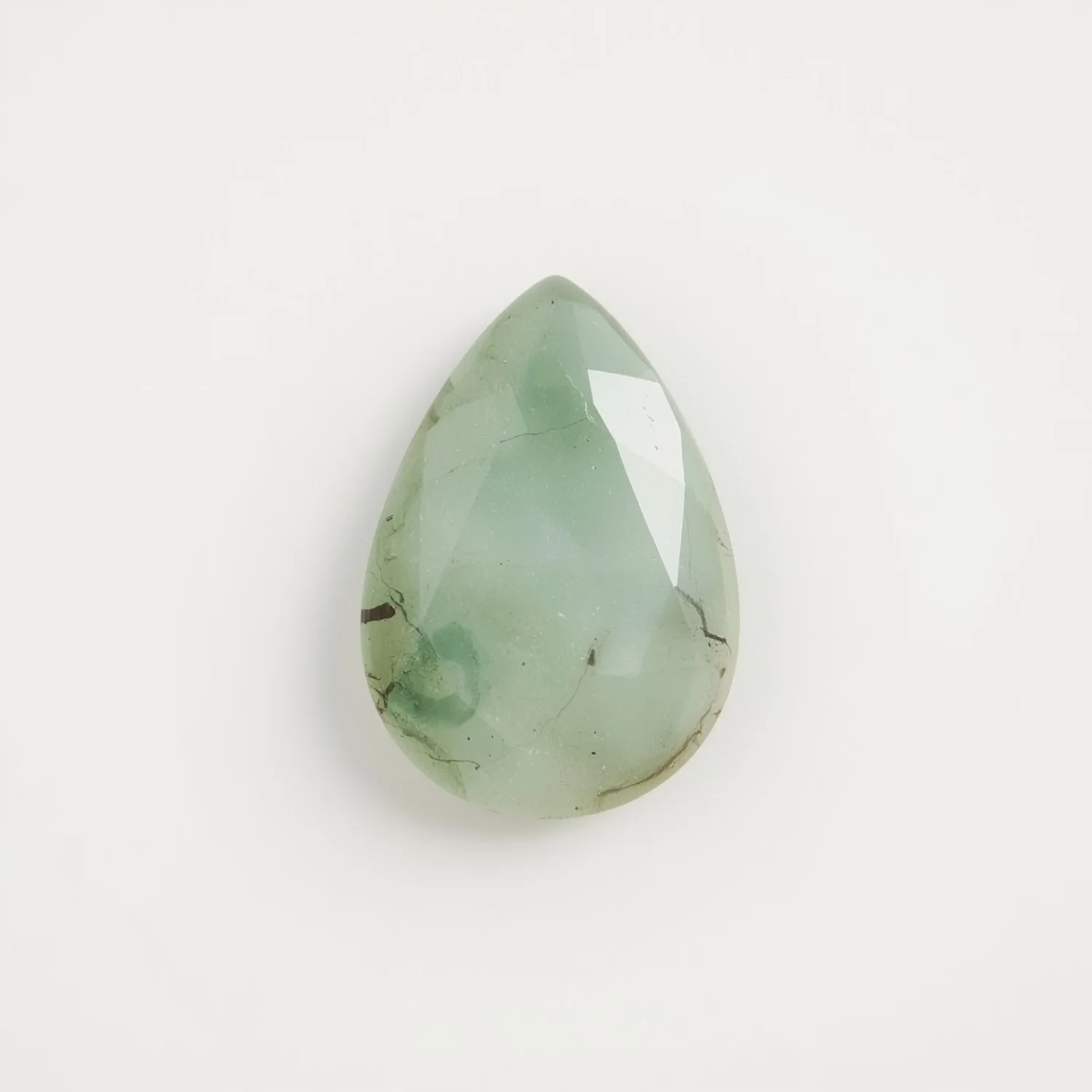 Moss Agate 1PC Small 6x9 MM Pear Faceted Green High-Quality Semi Precious Loose Gemstones - Image 2