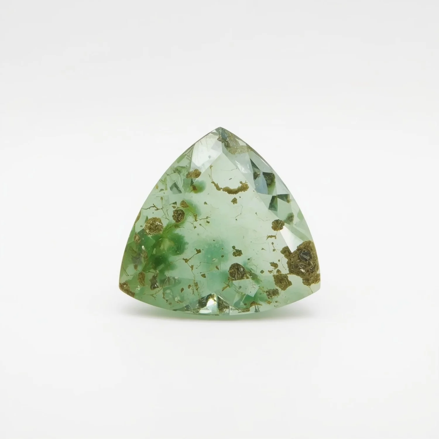Moss Agate 1PC Small 7x7 MM Triangle Faceted Green Splendid Semi Precious Loose Gemstone