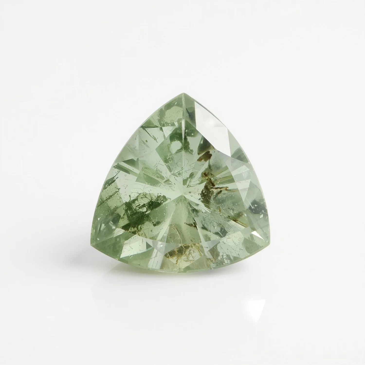 Moss Agate 1PC Small 8x8 MM Triangle Faceted Green Luster Semi Precious Loose Gemstones