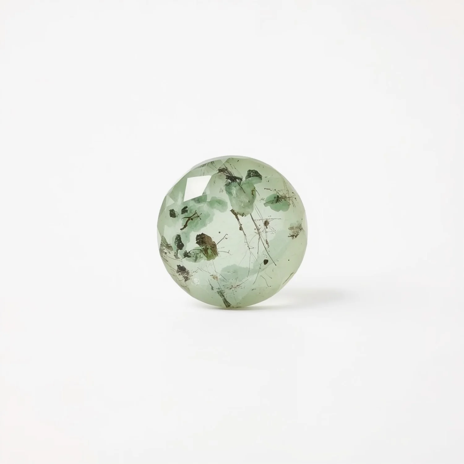 Moss Agate 1PC Tiny 5x5 MM Round Faceted Green Sparkling Semi Precious Gems