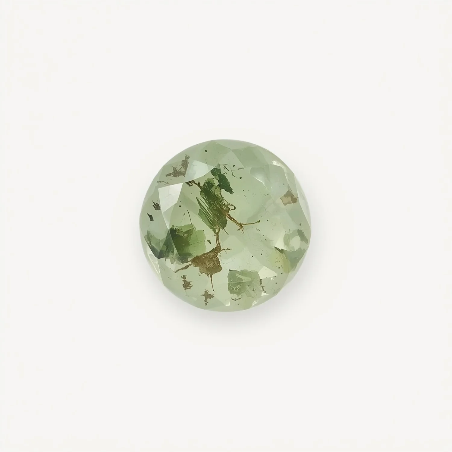 Moss Agate 1PC Tiny 6x6 MM Round Faceted Green Polished Semi Precious Loose Gems